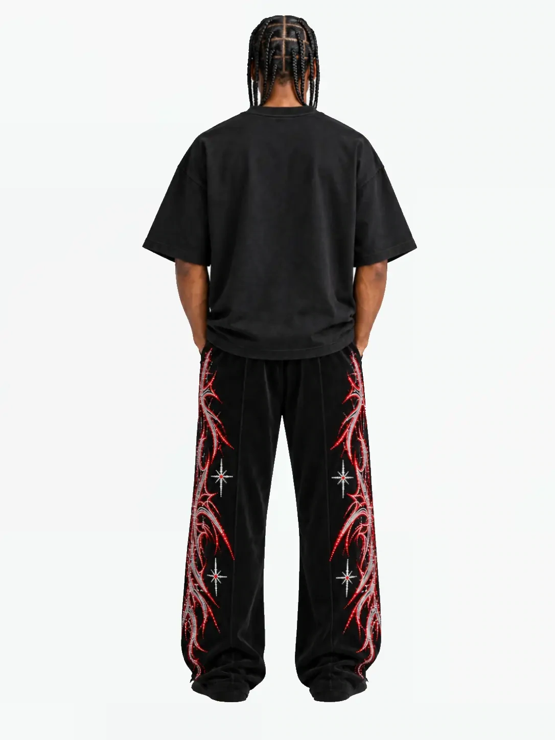 Chrome Embossed Tee - Model back view