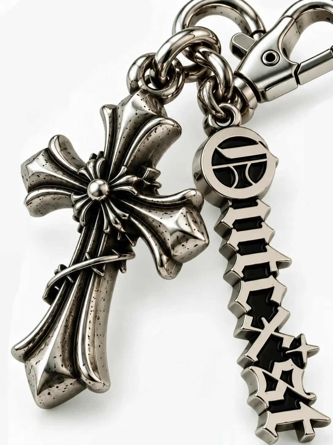 Gothic Cross Charm Keychain - Hand-held keychain