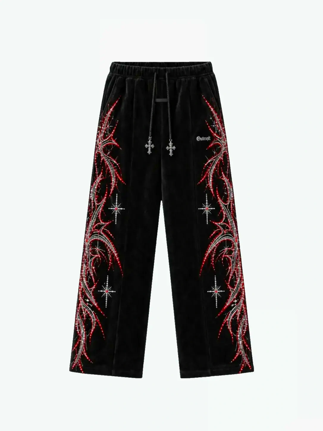 RHINESTONE EMBELLISHED SWEATS - Front flat lay