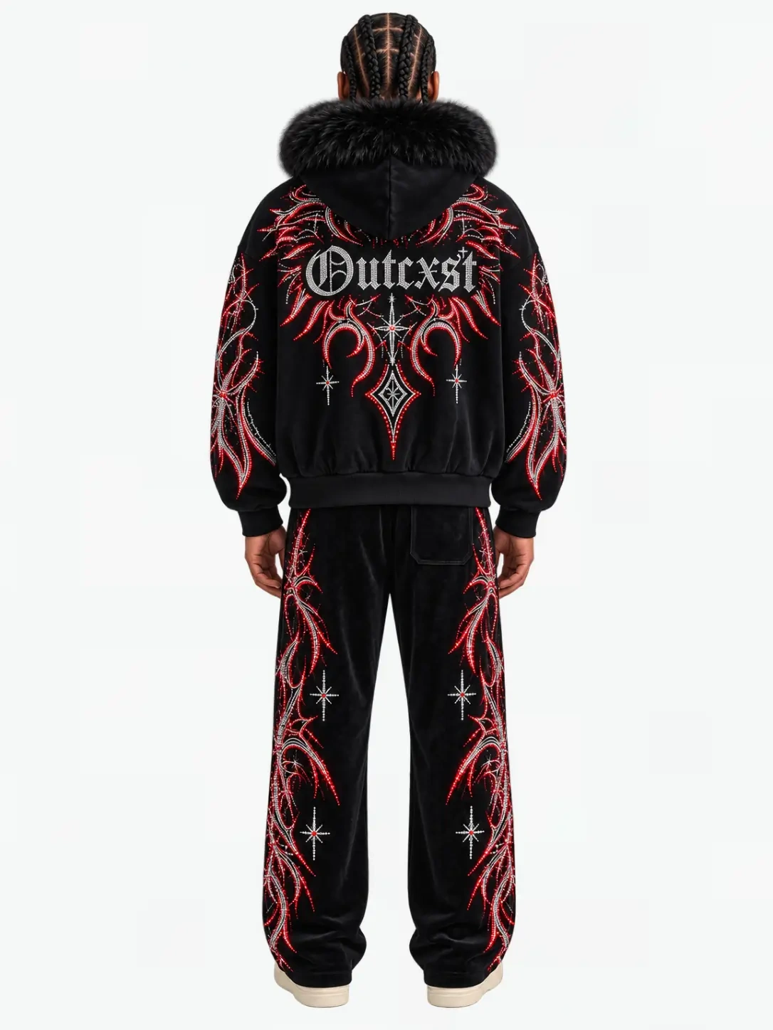 RHINESTONE EMBELLISHED SWEATS - On-model back view