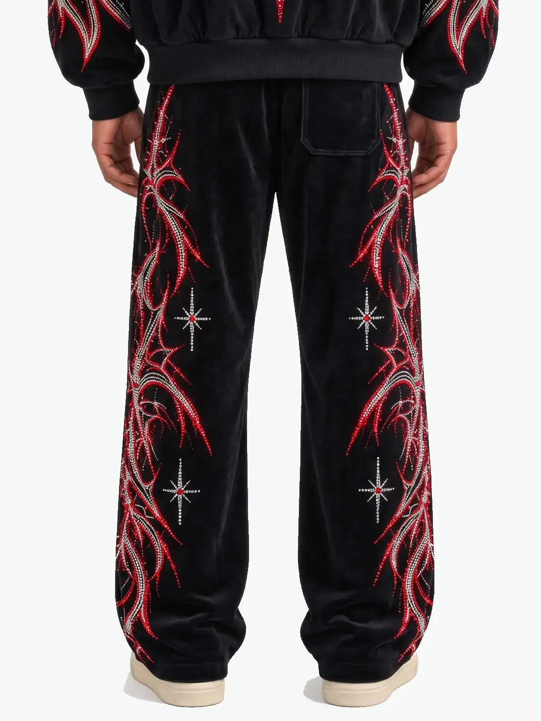 RHINESTONE EMBELLISHED SWEATS - Back detail close-up